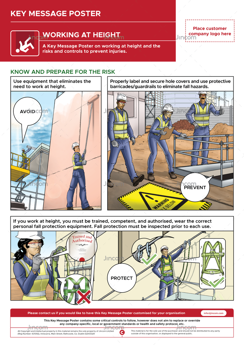 Working at Height | Key Message Poster