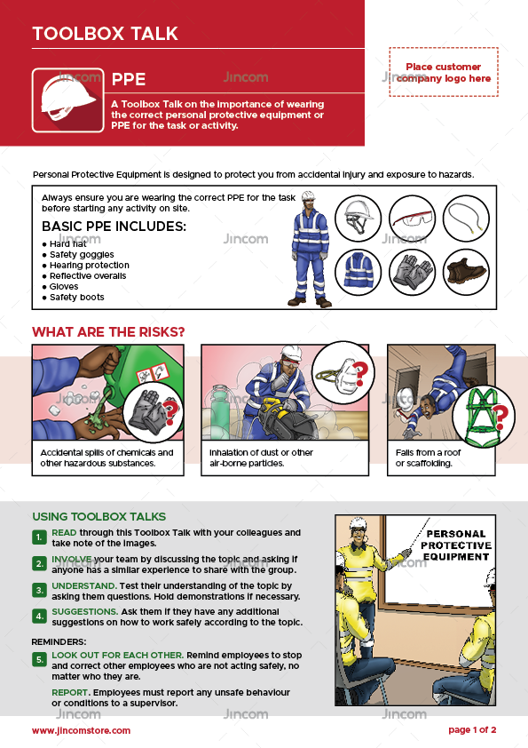 toolbox talk, ppe, visual health and safety