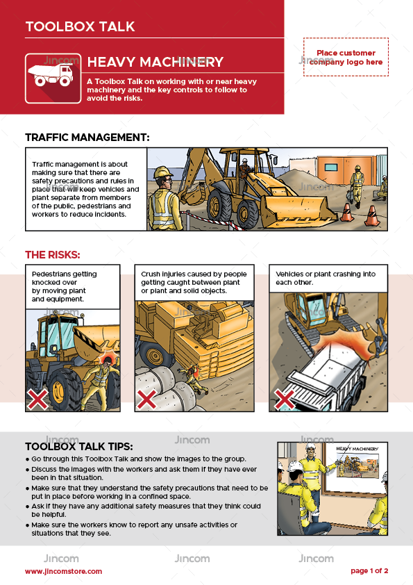 toolbox talk, heavy machinery, visual health and safety