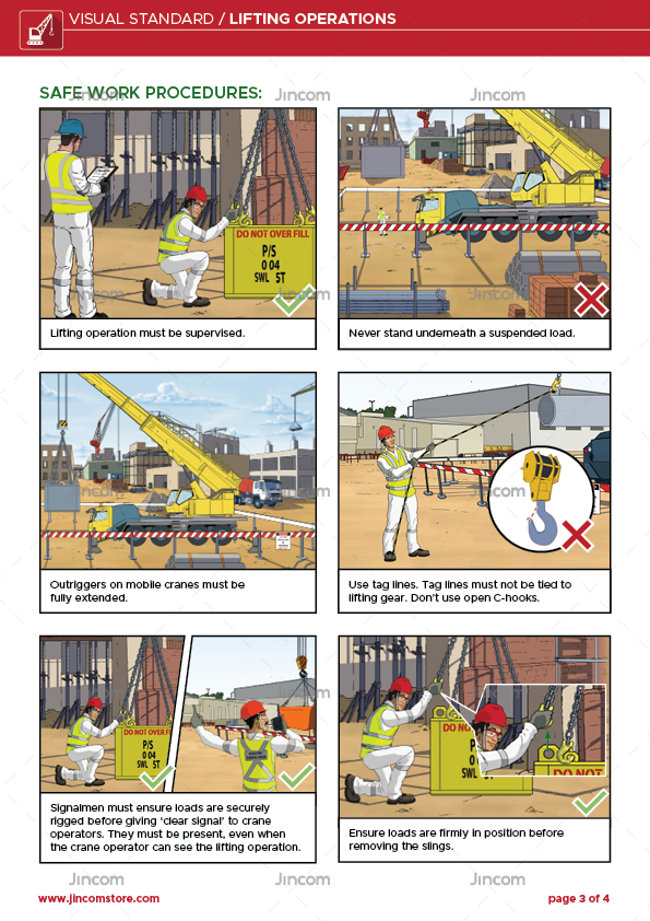 visual standard, lifting and rigging, safety illustrations