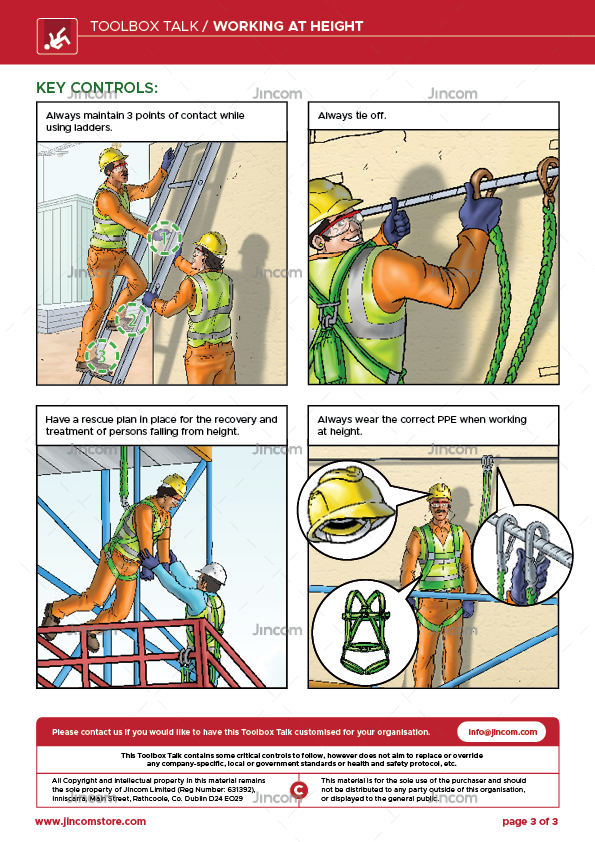toolbox talk, working at height, falling objects, fall prevention
