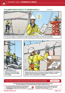 toolbox talk, working at height, safety platforms, safety illustrations