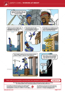 safety comic, safety illustration, working at height, work at height, safety cartoon