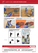 safety comic, hand and finger injuries, safety cartoon