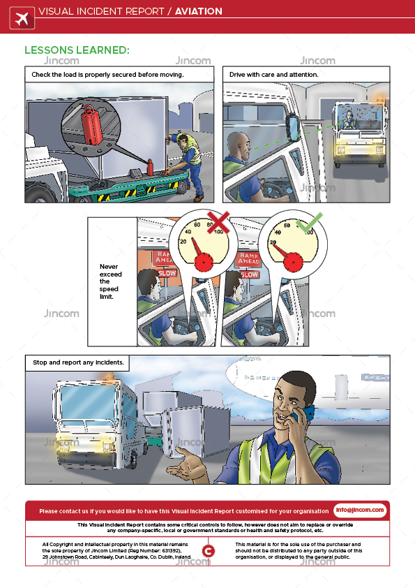 aviation, visual incident report, safety illustrations, safety cartoon