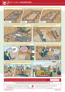 safety comic, excavations, safety illustrations