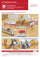 safety poster, excavations, underground utilities, safety illustrations