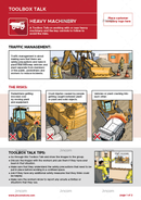 toolbox talk, heavy machinery, traffic management, safety illustrations