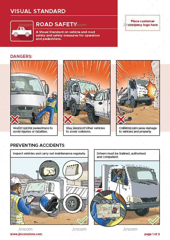 visual standard, road safety, safety illustrations