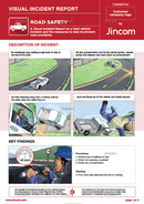 visual incident report, road safety, safety illustrations