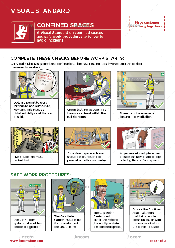 visual standard, confined spaces, safety illustrations