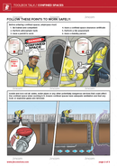 toolbox talk, safety illustration, confined spaces, safety cartoon