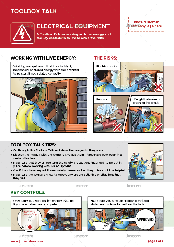 toolbox talk, electrical safety, safety illustrations