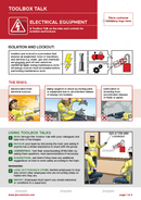 toolbox talk, safety illustration, electricity safety, electrical equipment, safety cartoon