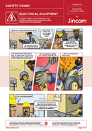 safety comic, electrical equipment, isolation and lockout, safety cartoon
