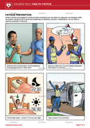 toolbox talk, health, fatigue prevention, safety illustrations